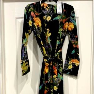 Floral print cover-up.